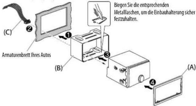 JVC KWDB93BT - Einbau der Einheit (Einbau im Armaturenbrett) - 1