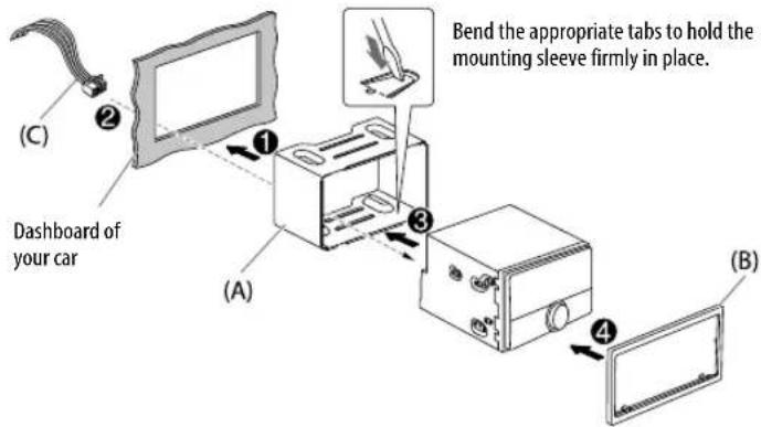 KENWOOD DPX7100DAB - Installing the unit (in-dash mounting) How to remove the unit - 1