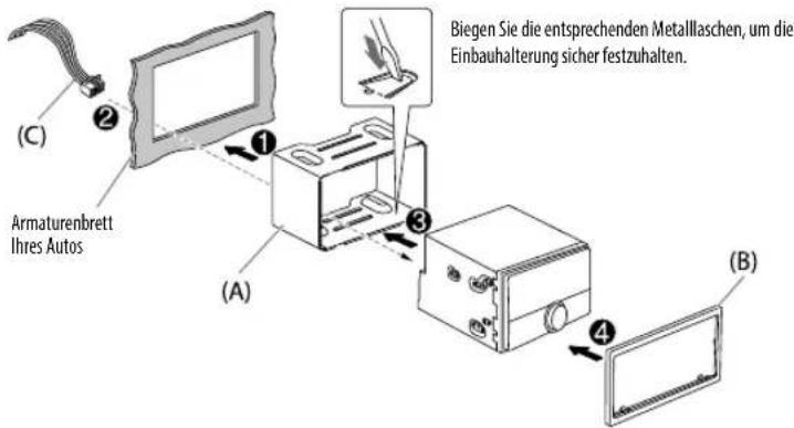 KENWOOD DPX7100DAB - Einbau der Einheit (Einbau im Armaturenbrett) Entfernen der Einheit - 1
