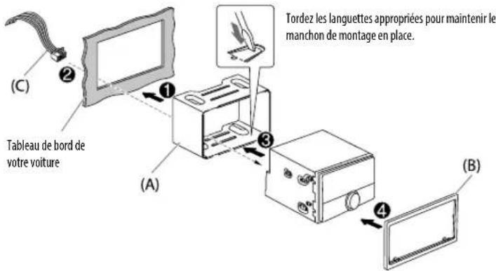 KENWOOD DPX7100DAB - Installation de l'appareil (montage encastré) Comment retirer l'appareil - 1