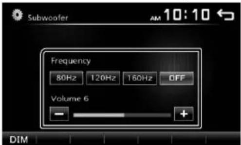 KENWOOD DMX110BT - Ajustes del subwoofer - 1