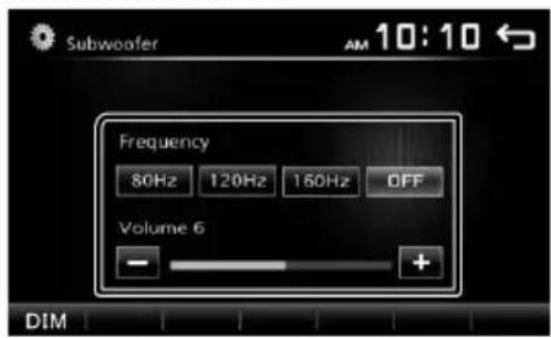 KENWOOD DMX110BT - Subwoofer settings - 1