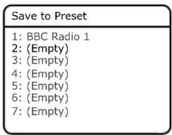 PURE Evoke H3 - To store a radio station to the preset list: - 2