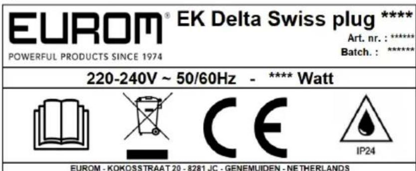 Eurom EK Delta 3000 - Identificare - 3