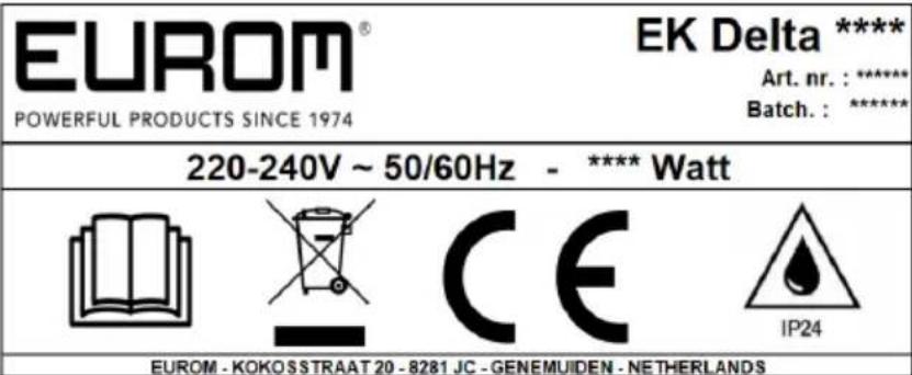 Eurom EK Delta 3000 - Identifikación - 1