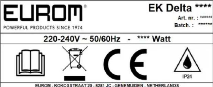 Eurom EK Delta 3000 - Identification - 1