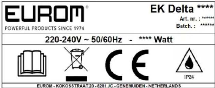 Eurom EK Delta 5000 - Upozorněni - 1