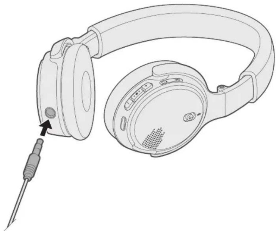 BOSE OnEar Wireless - Raccordement du cable audio 3,5 mm - 1