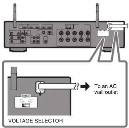 YAMAHA MusicCast RXS602 - Plug the power cable into an AC wall outlet. - 1