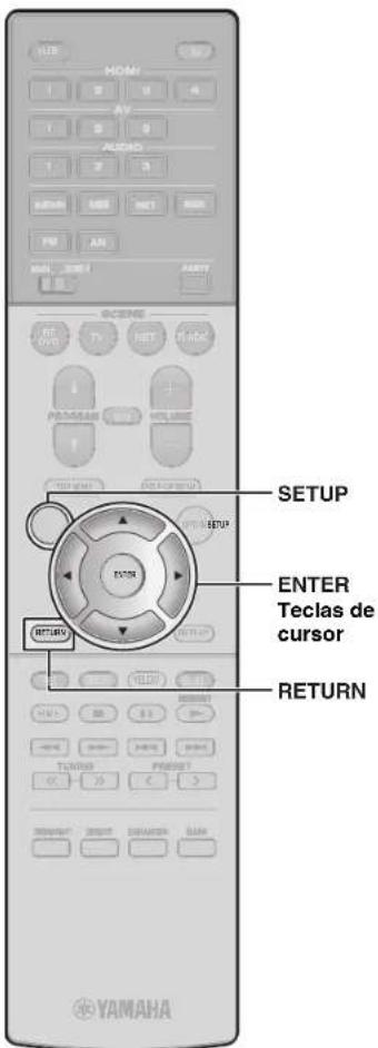 YAMAHA MusicCast RXS602 - Utilice las teclas del cursor para seleccionar un ajuste. - 1