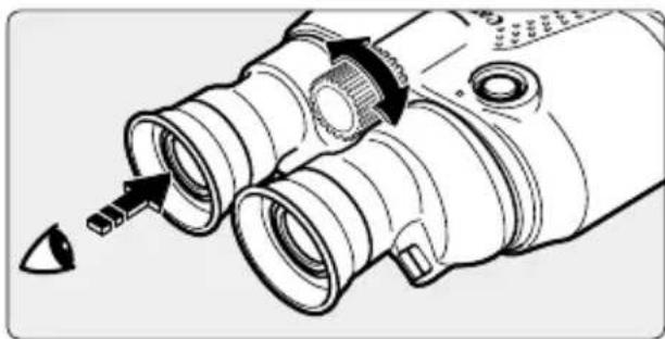 CANON 15x50 IS AW - Effectuez le réglage dioptrique. - 1
