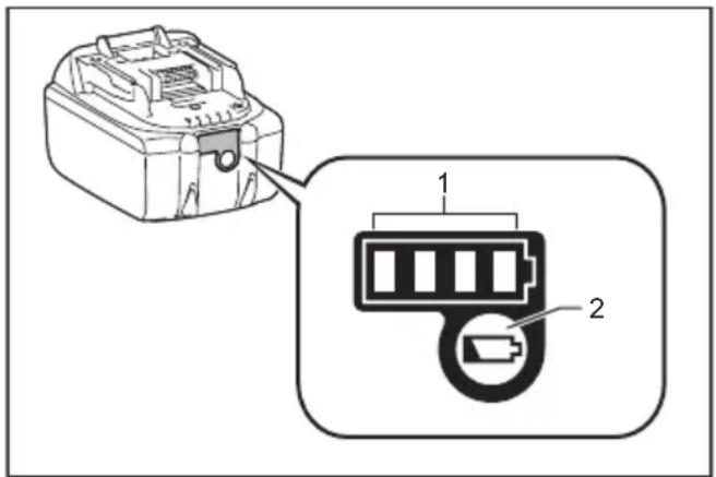 MAKITA DMR200 - Indicatore di livello residuo della batteria - 1