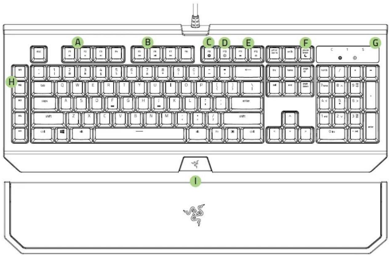 RAZER BlackWidow Chroma V2 - DISPOSITION DU CLAVIER - 1