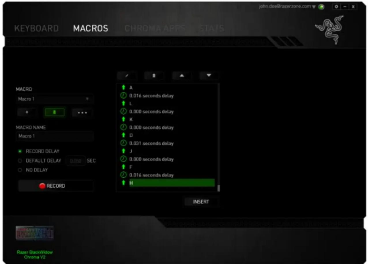 RAZER BlackWidow Chroma V2 - ONGLET MACROS - 4
