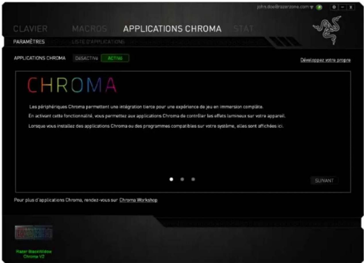 RAZER BlackWidow Chroma V2 - ONGLETPARAMETRES - 1
