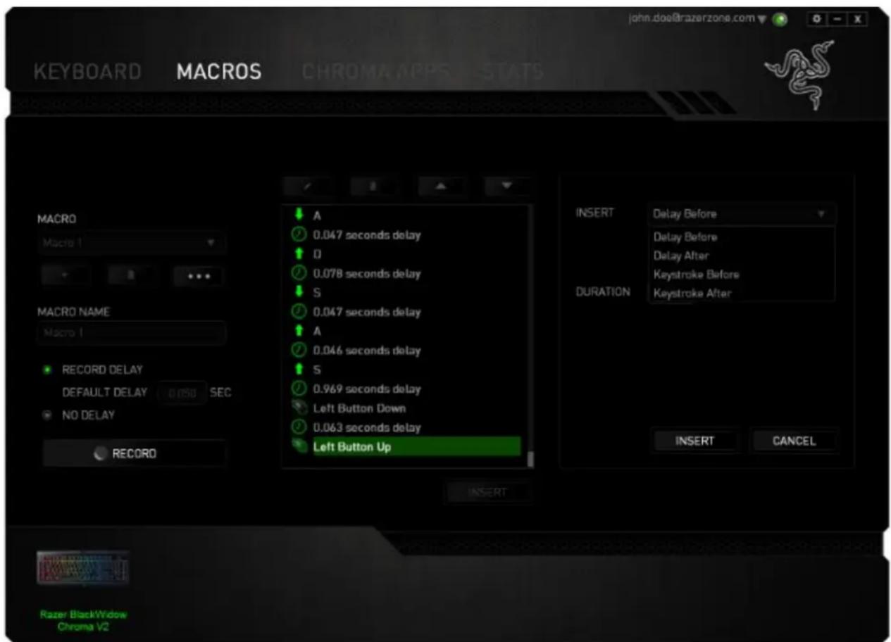 RAZER BlackWidow Chroma V2 - ONGLET MACROS - 5