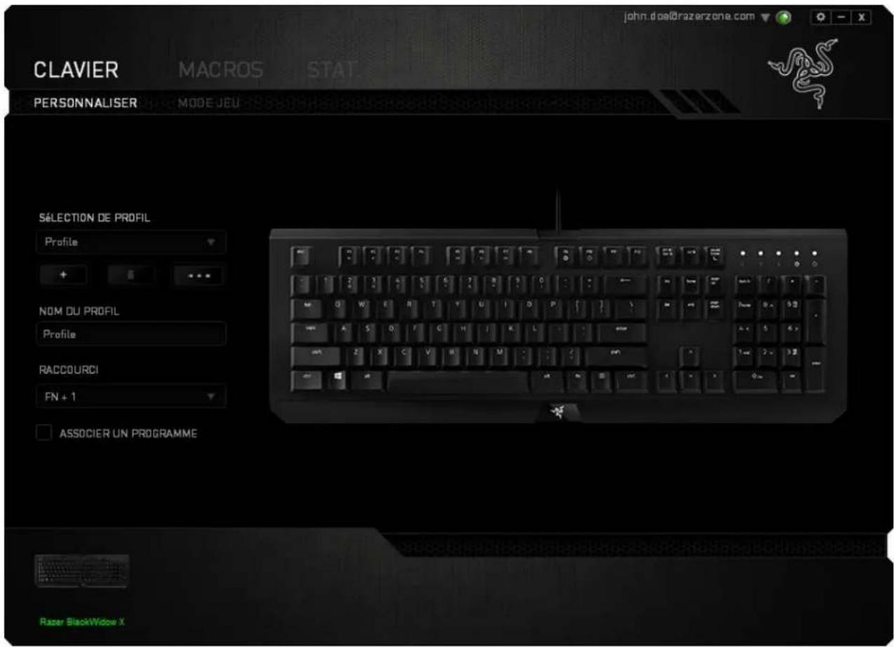 RAZER BlackWidow X - ONGLET CLAVIER - 1