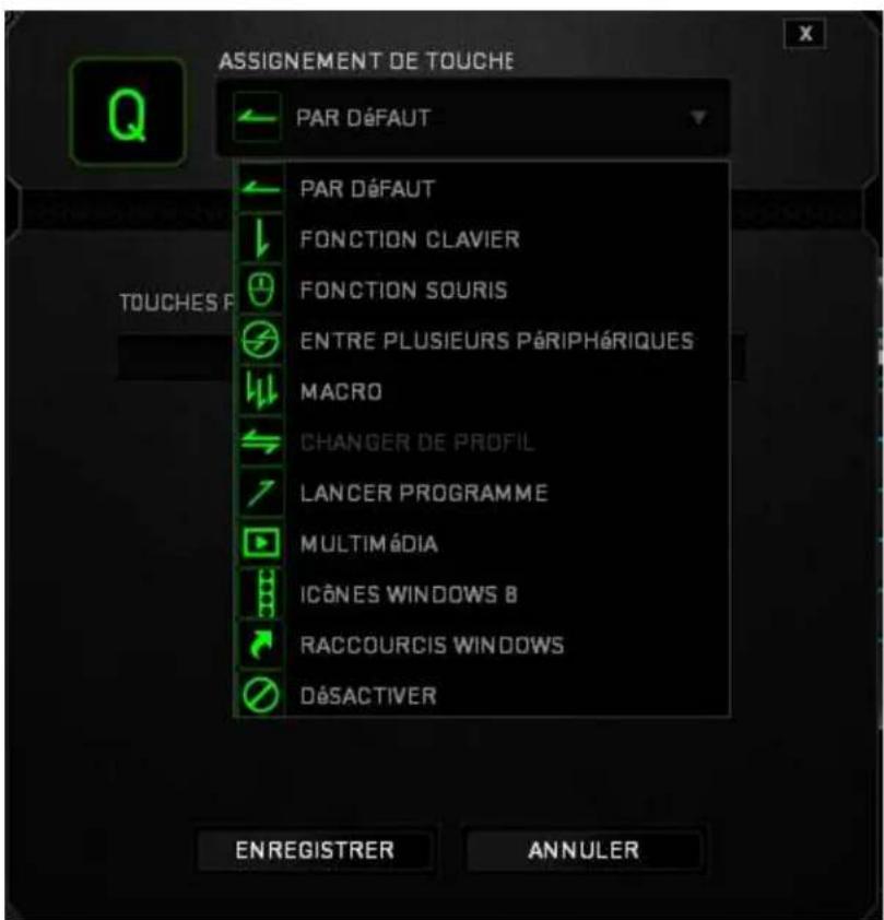 RAZER BlackWidow Ultimate 2016 - Menu D'affection Des Touches - 1