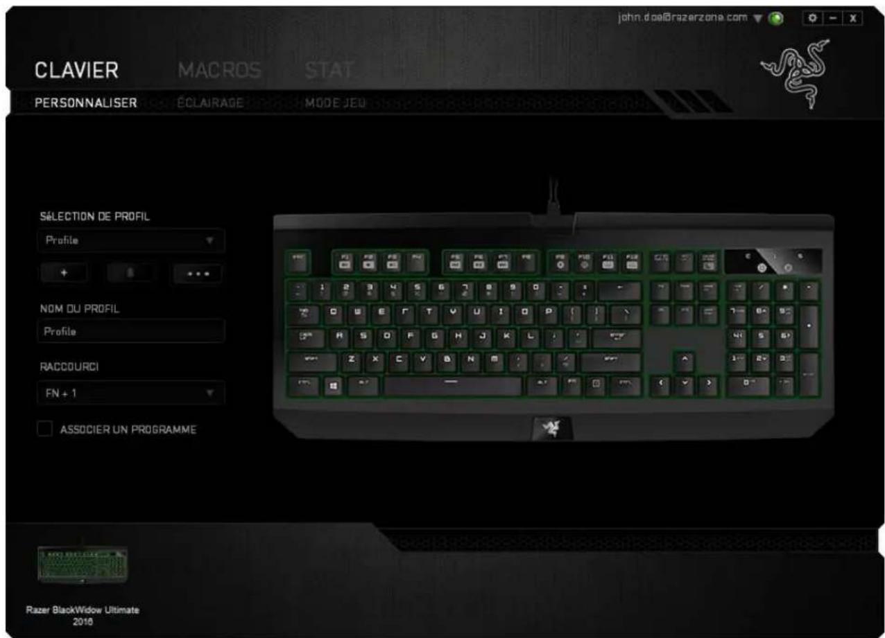 RAZER BlackWidow Ultimate 2016 - ONGLET CLAVIER - 1