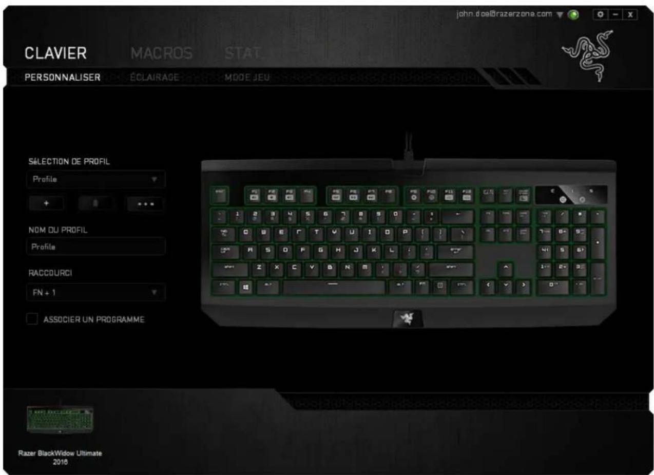 RAZER BlackWidow Ultimate 2016 - Onglet Personaliser - 1
