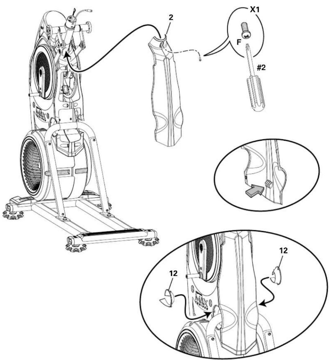 BOWFLEX Max Trainer M7i - Arrimez le cache arrière et les capuchons au châssis - 1