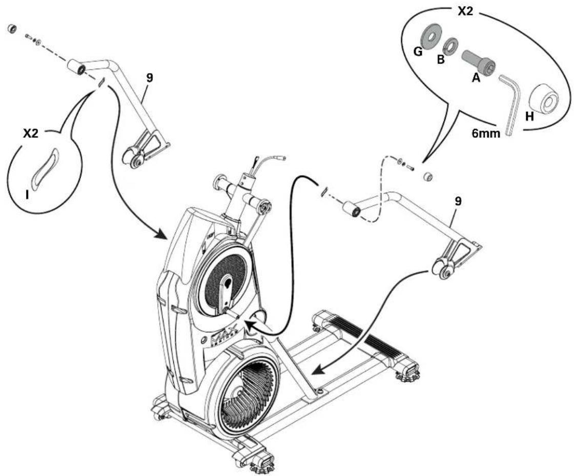 BOWFLEX Max Trainer M7i - Arrimez les tiges au châssis - 2