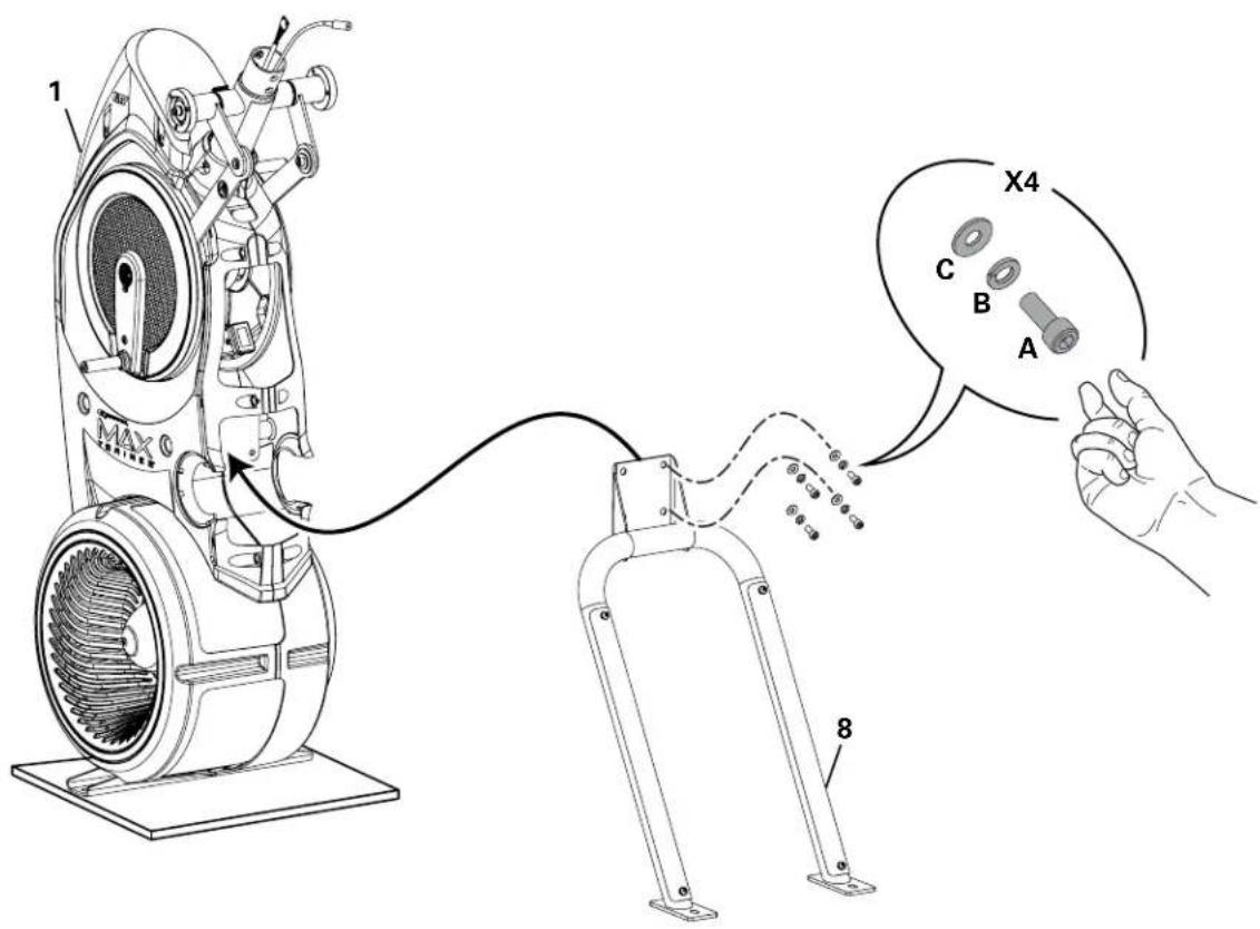 BOWFLEX Max Trainer M7i - Arrimez le rail au châssis, puis détachez le châssis de son plateau d'expédition - 2