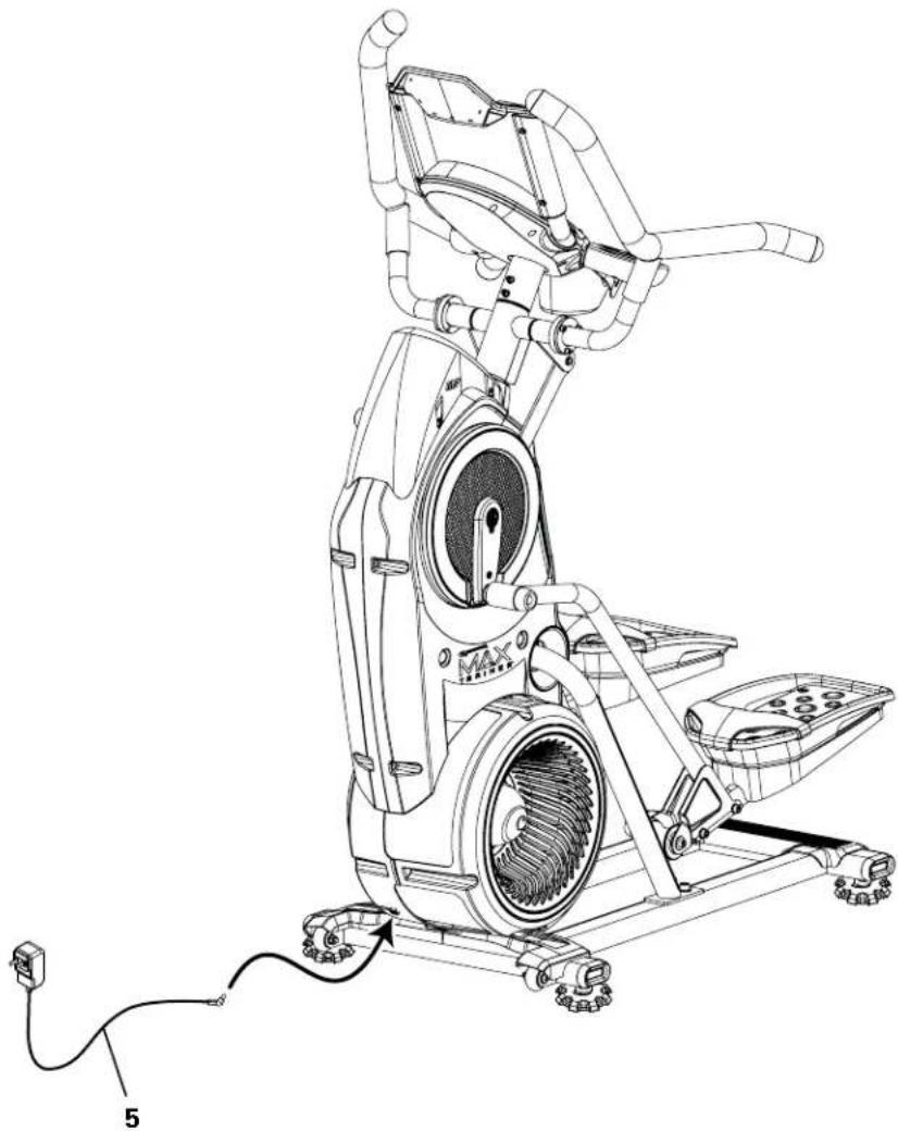 BOWFLEX Max Trainer M7i - Connectez l'adaptateur AC au châssis - 1