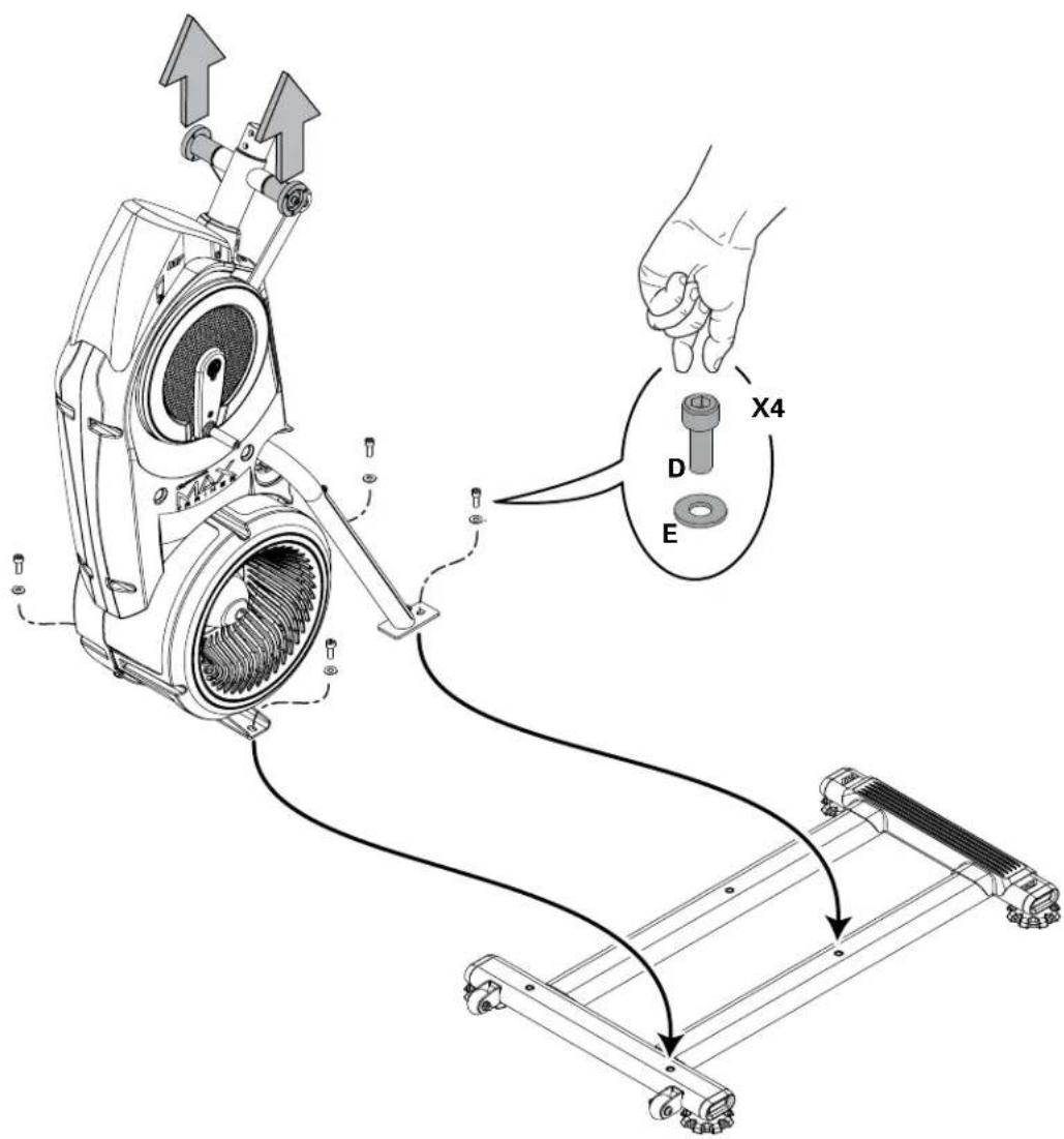 BOWFLEX Max Trainer M7i - Soulevez précautionneusement le châssis du plateau d'expédition et arrimez-le au stabilisateur - 2
