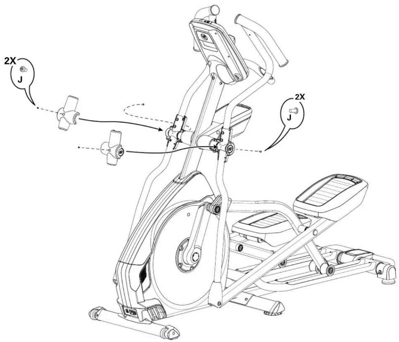 Nautilus E628 - Arrimez les capots de poignée avant et installez les vis - 1