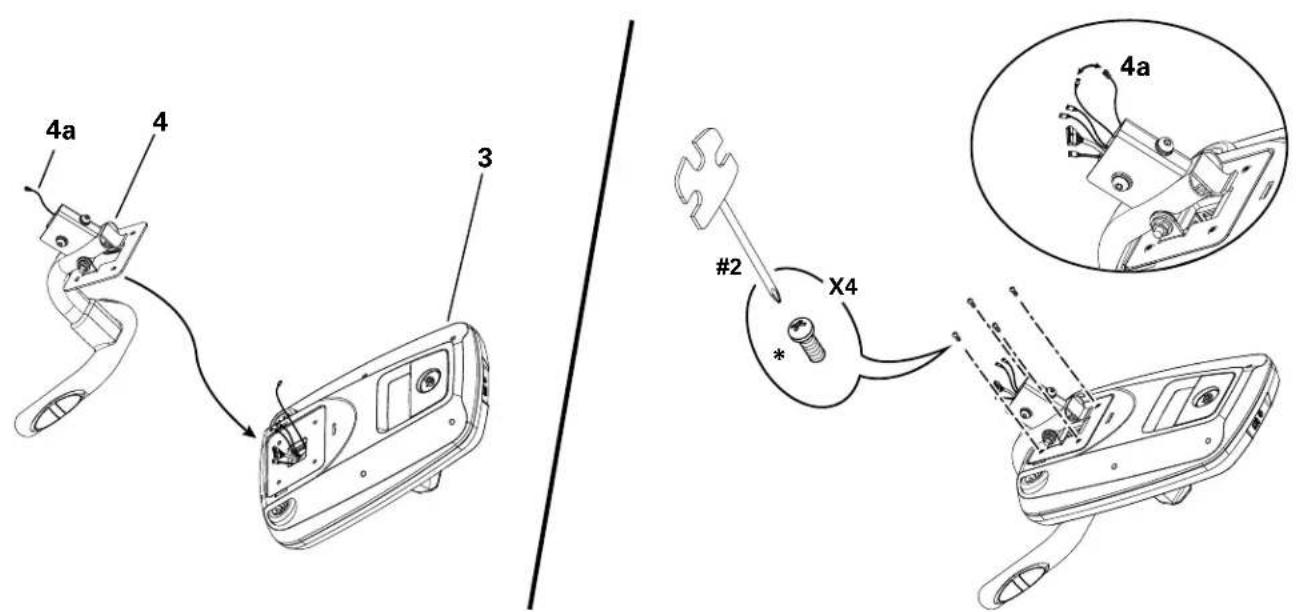 Nautilus E628 - Passez les câbles de la console par la poignée statique et arrimez cette dernière à la console - 1