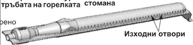 стръбата на горелката стомана ОБНО Изходни отвори