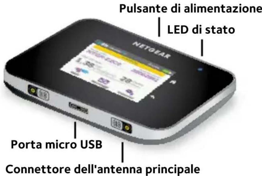 NETGEAR AirCard 810S - Pulsanti e connettori - 1
