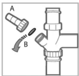WHIRLPOOL ADP 201 WH - Connecting the water outlet hose - 1