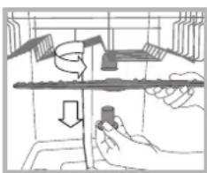 WHIRLPOOL ADP 201 WH - Cleaning the spray arms - 1