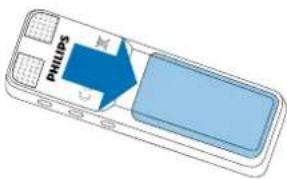 PHILIPS Voice Tracer DVT1250 - Insérer les piles ou accus - 1
