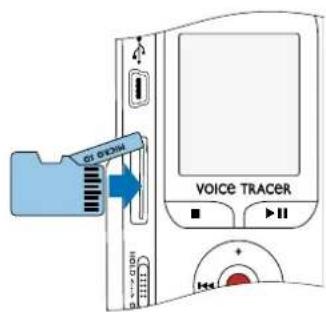 PHILIPS Voice Tracer DVT1250 - Insérer carte microSD - 2