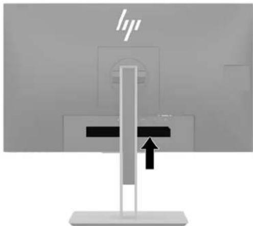 HP EliteDisplay E243m - Emplacement du numéro de série et de référence du produit - 2