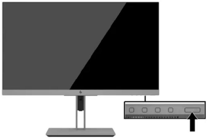 HP EliteDisplay E243m - Mise sous tension du moniteur - 1