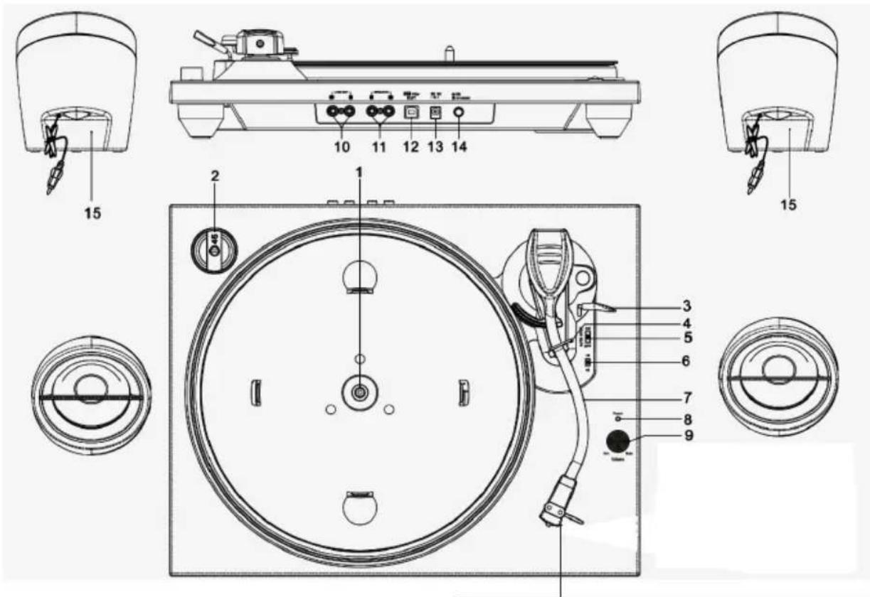 BIGBEN TD114 - PEÇAS / BOTÕES - 1