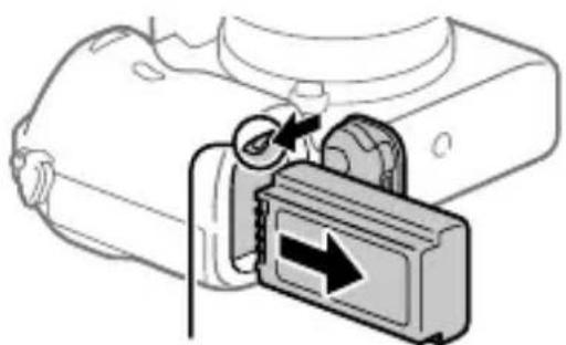 SONY Alpha A7R III - För att ta ut batteripaketet - 1