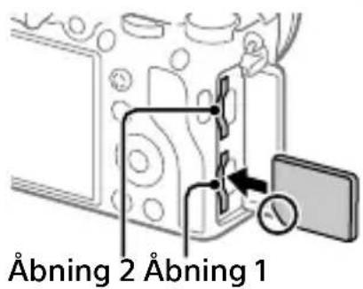 SONY Alpha A7R III - Sæt SD-kortet ind i åbning 1. - 1
