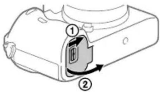 SONY Alpha A7R III - Öppna locket till batterifacket. - 1