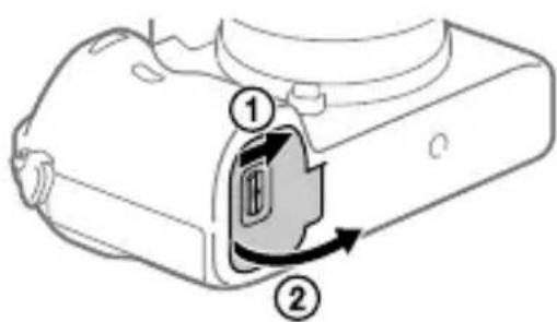 SONY Alpha A7R III - Open the battery cover. - 1