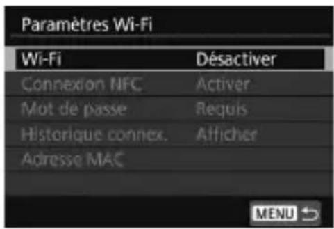 CANON EF 24105mm f4L IS II USM - Sélectionnez [réglages communication sans fil]. - 2
