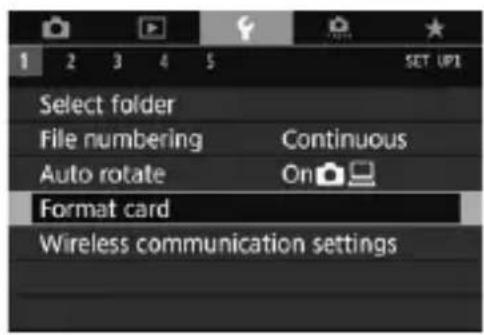 CANON EF 24105mm f4L IS II USM - MENU Formatting the Card - 2