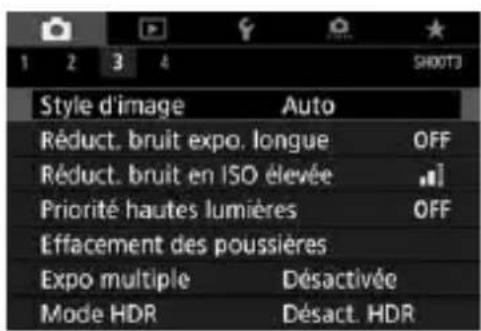 CANON EF 24105mm f4L IS II USM - MENU sélection d'un style d'image - 1