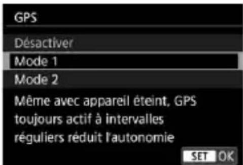 CANON EF 24105mm f4L IS II USM - Sélectionnez [réglages GPS] - 2