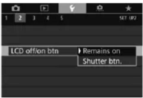 CANON EF 24105mm f4L IS II USM - MENU Turning the LCD Monitor Off/On - 1