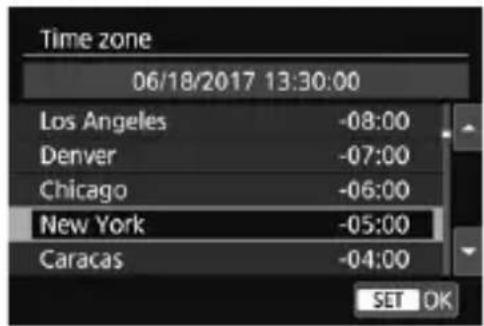 CANON EF 24105mm f4L IS II USM - Set the time zone. - 3